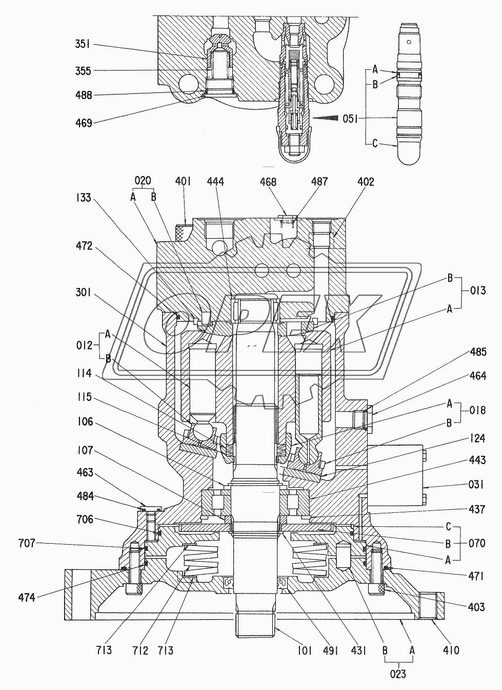 MOTOR, OIL (SWING) 1