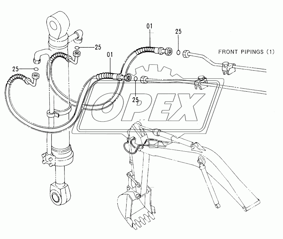 FRONT PIPINGS (2)(SHORT ARM)