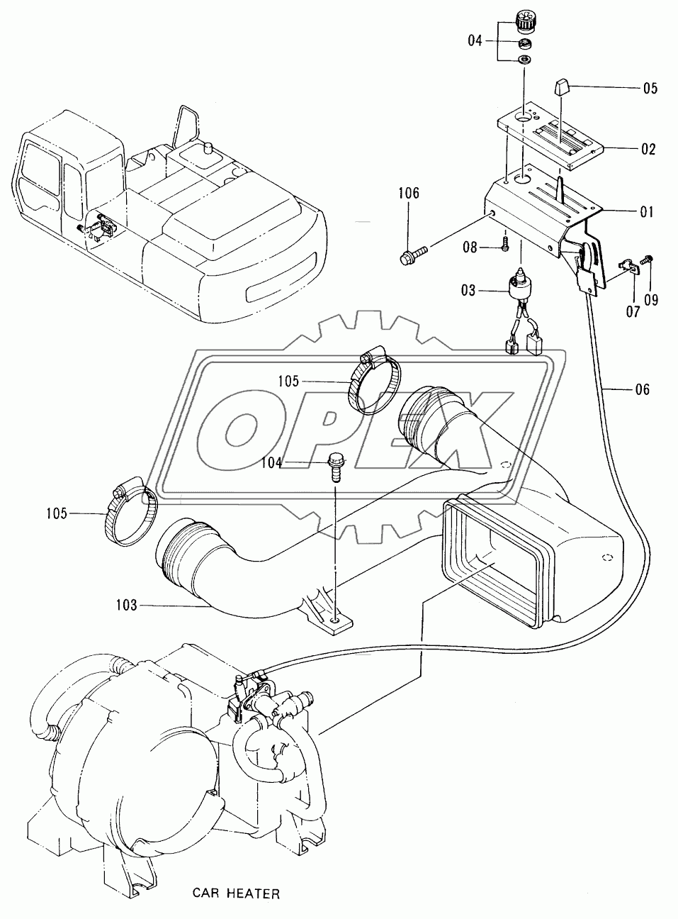 CAR HEATER PARTS (STD) (005001-006036)