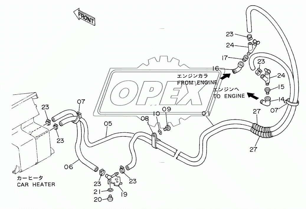 CAR HEATER PIPINGS <SDX>