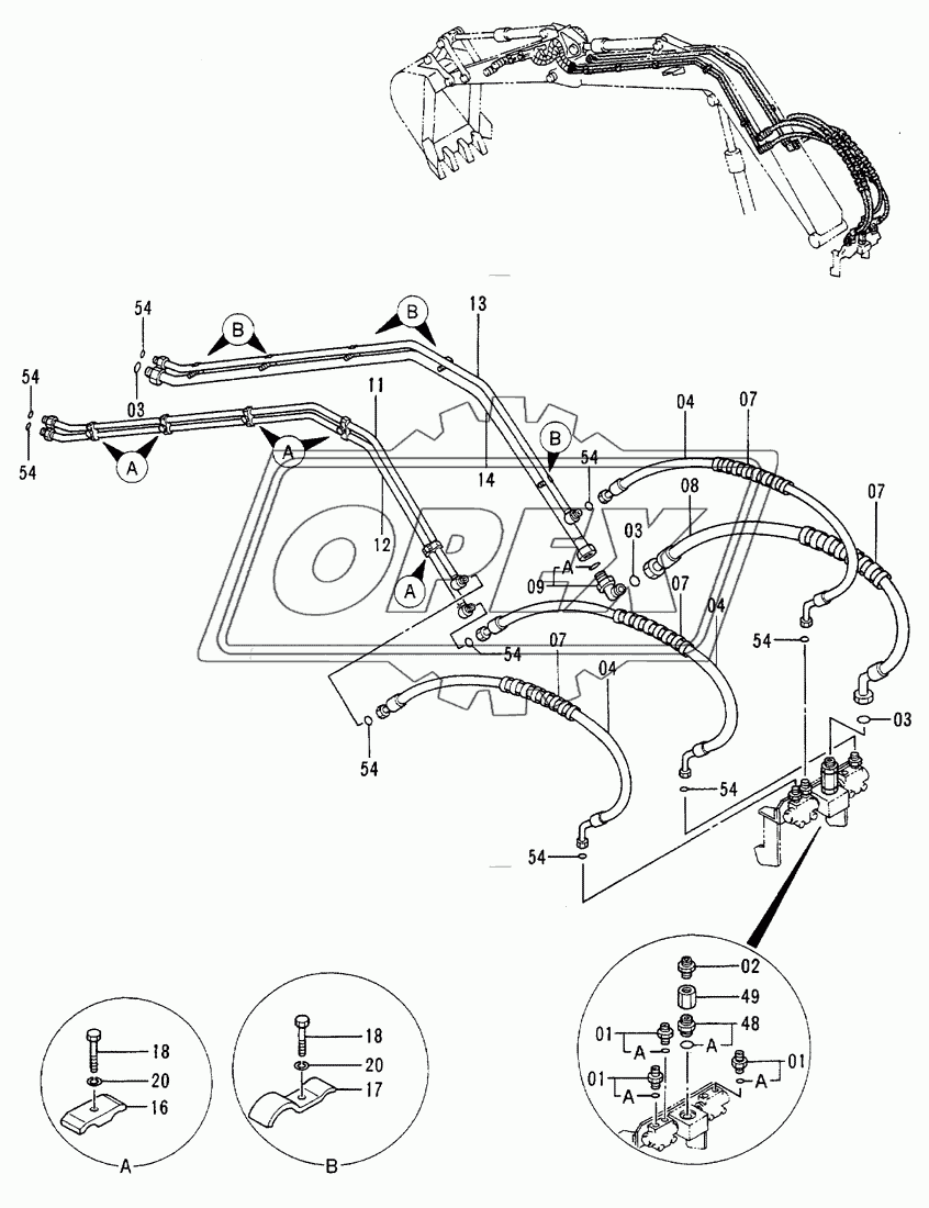 Front Pipings (STD. Arm 1) (Vibrator)