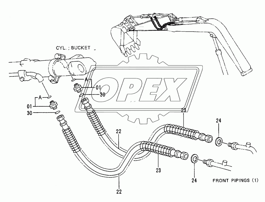 Front Pipings (2) (Long Arm)