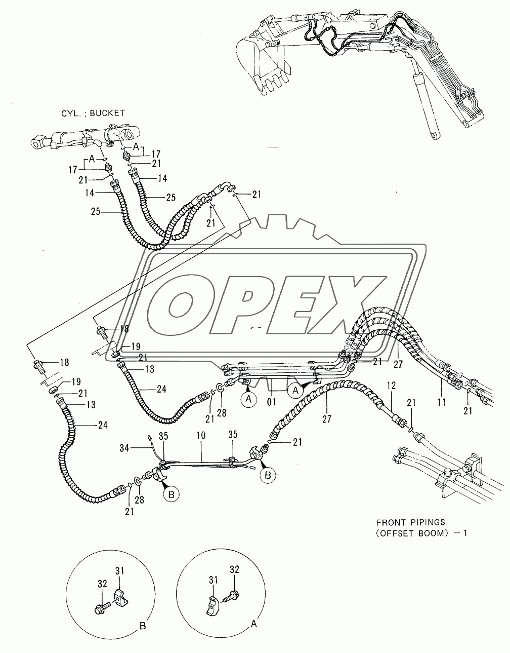 FRONT PIPINGS <OFFSET BOOM> 3