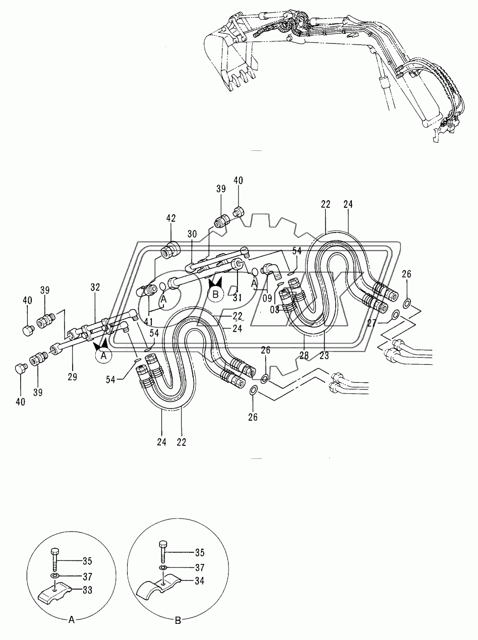 FRONT PIPINGS (STD ARM) <VIBRATOR> 2