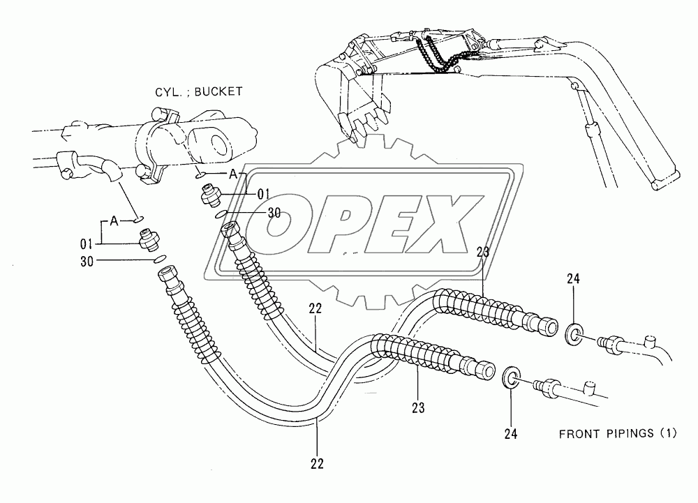 FRONT PIPINGS (LONG ARM)