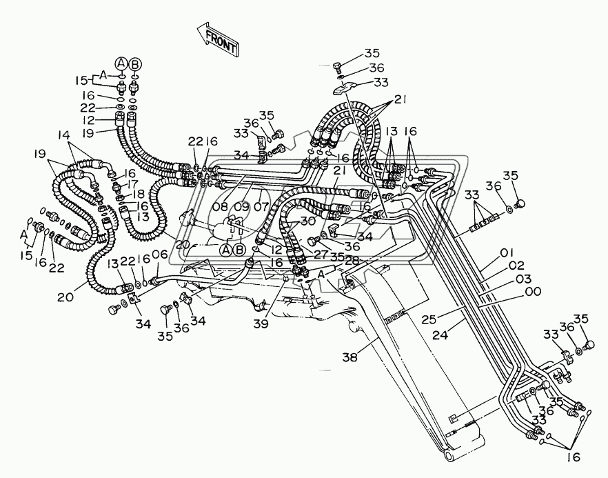 FRONT PIPINGS (OFFSET BOOM)