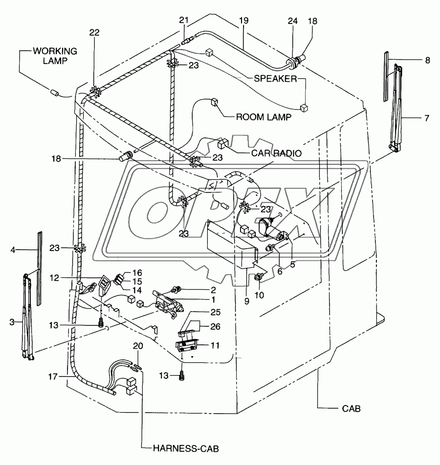 Cab(wiper)(LSB150-648)(OP)