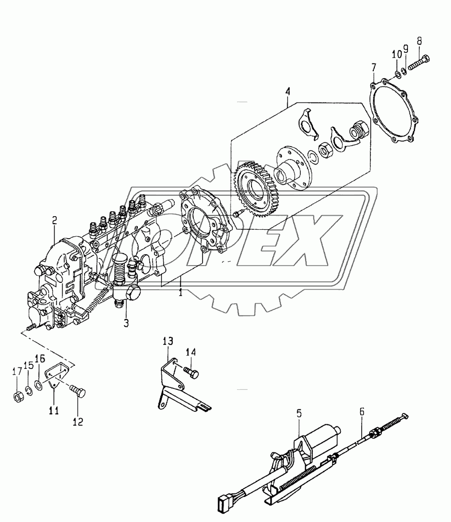 Injection pump mount