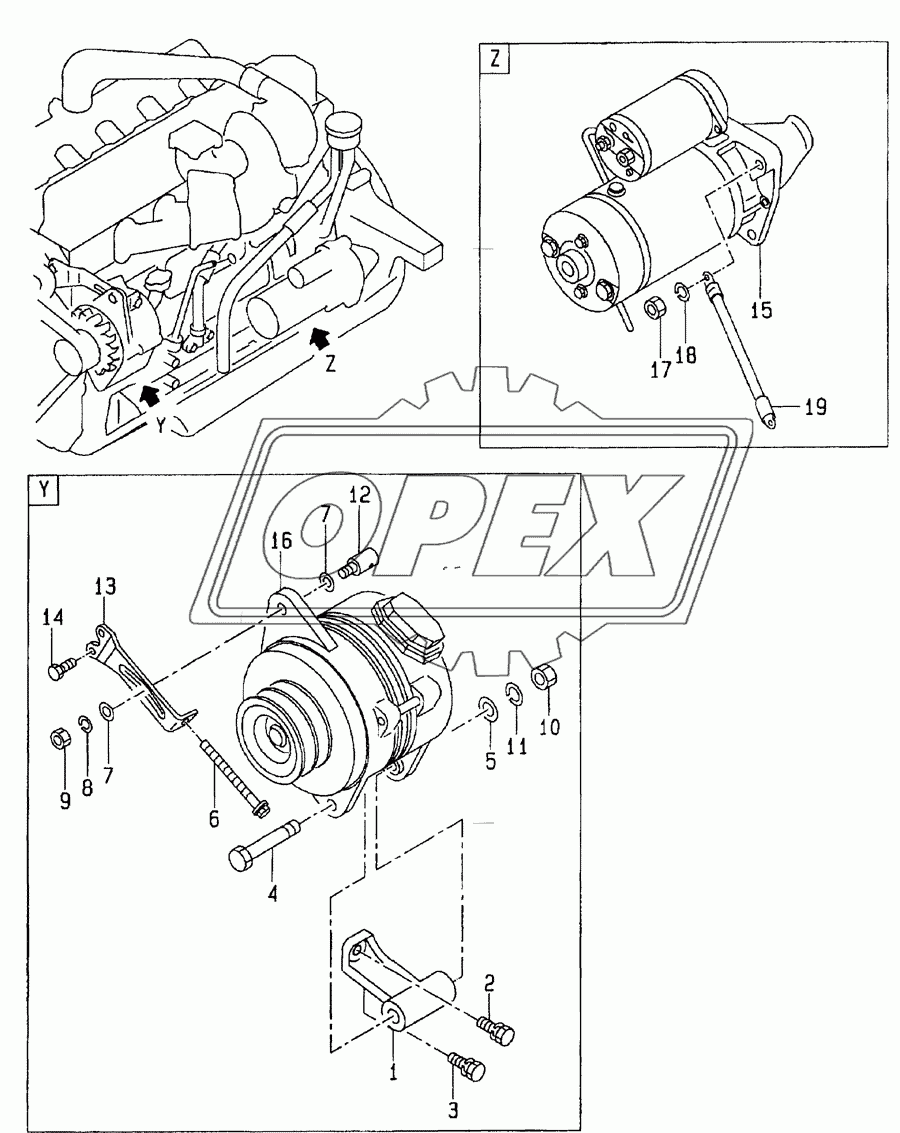 Starter & generator mount