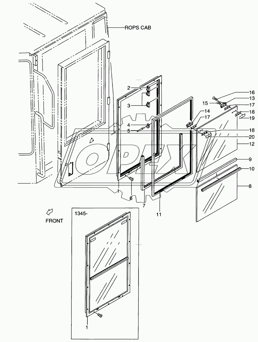 Rops cab(door,LH)(1/2)