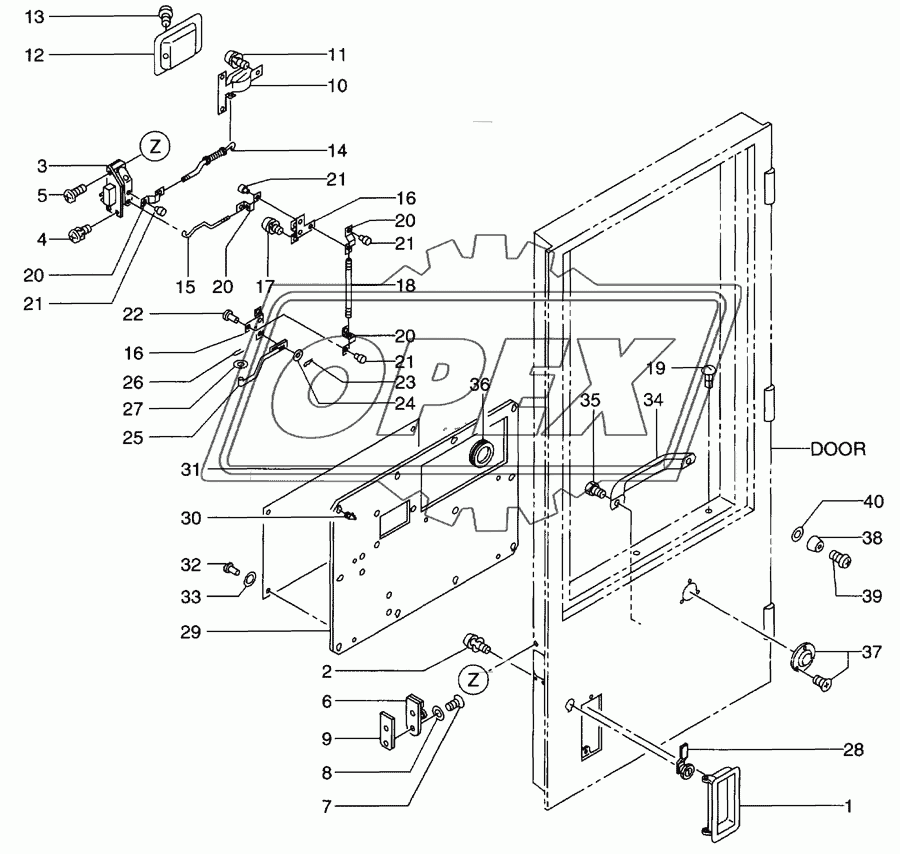 Rops cab(door,LH)(2/2)