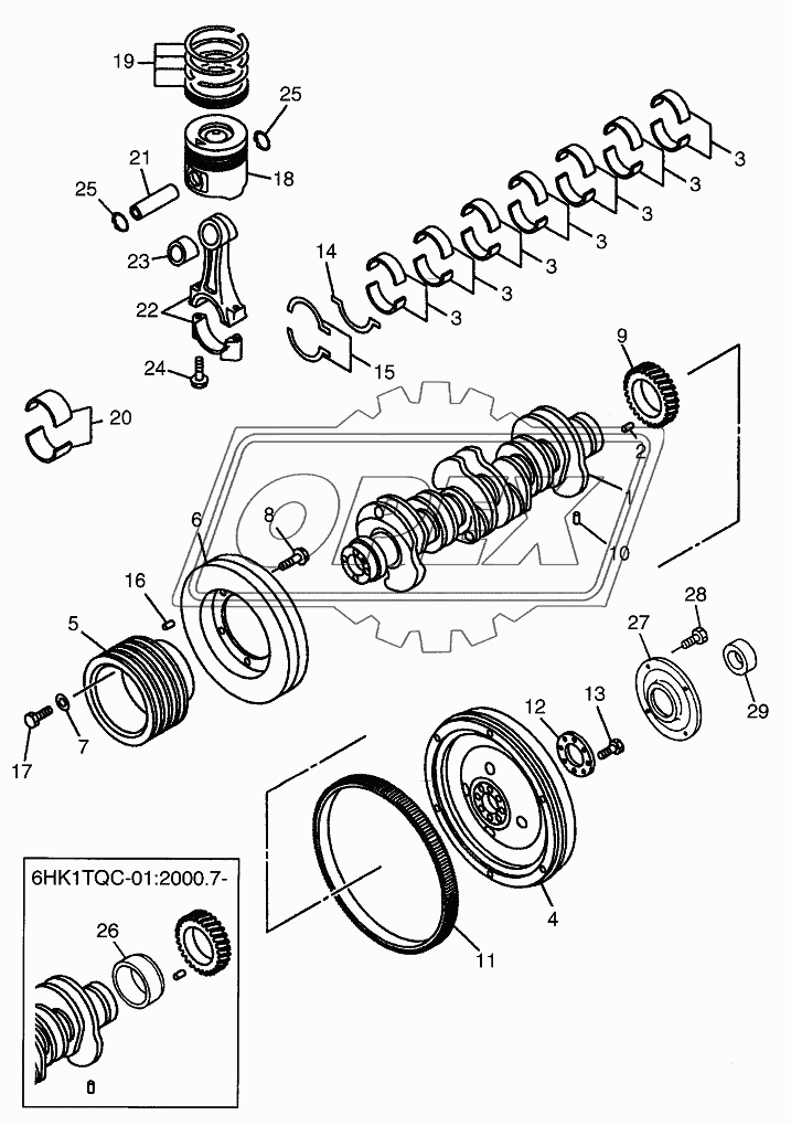 PISTON, CRANKSHAFT & FLYWHEEL