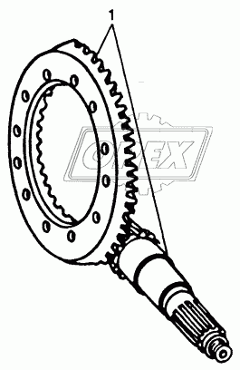 DIFFERENTIAL OR BEVEL DRIVE - SPIRAL BEVEL INPUT PINION AND RING GEAR SET (RE50967) (OC-3)