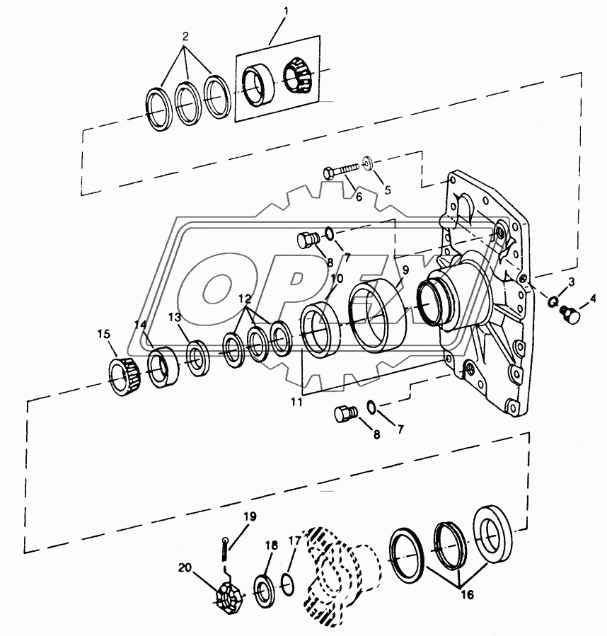 DIFFERENTIAL OR BEVEL DRIVE - INPUT QUILL ASSEMBLY -(RE39002) (OC-1) (REAR)