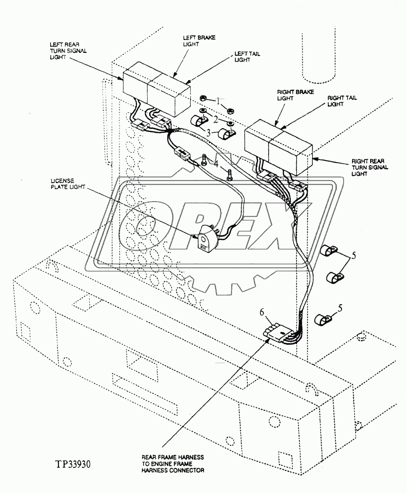 WIRING HARNESS AND SWITCHES - REAR FRAME HARNESS