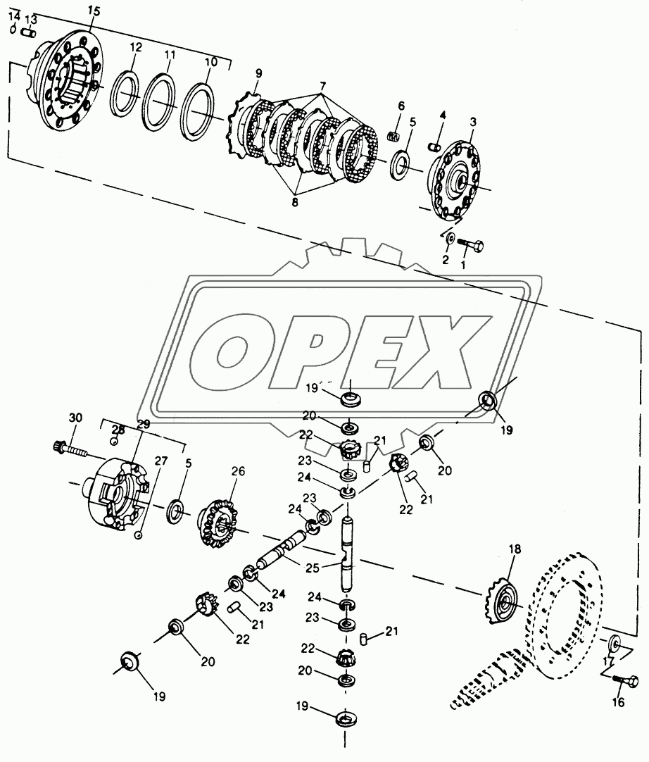 DIFFERENTIAL OR BEVEL DRIVE - STANDARD DIFFERENTIAL - CONTINUED (DIFFERENTIAL LOCK) (RE44413) (OC-4)