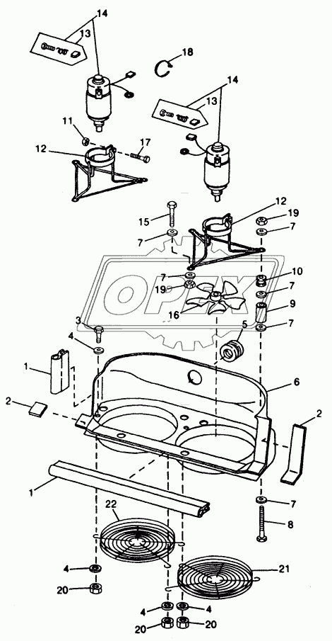 HEATING AND AIR CONDITIONING - CONDENSER HOUSING WITH FANS