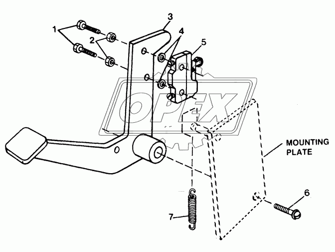 HYDRAULIC SYSTEM - DIFFERENTIAL LOCK PEDAL AND SWITCH