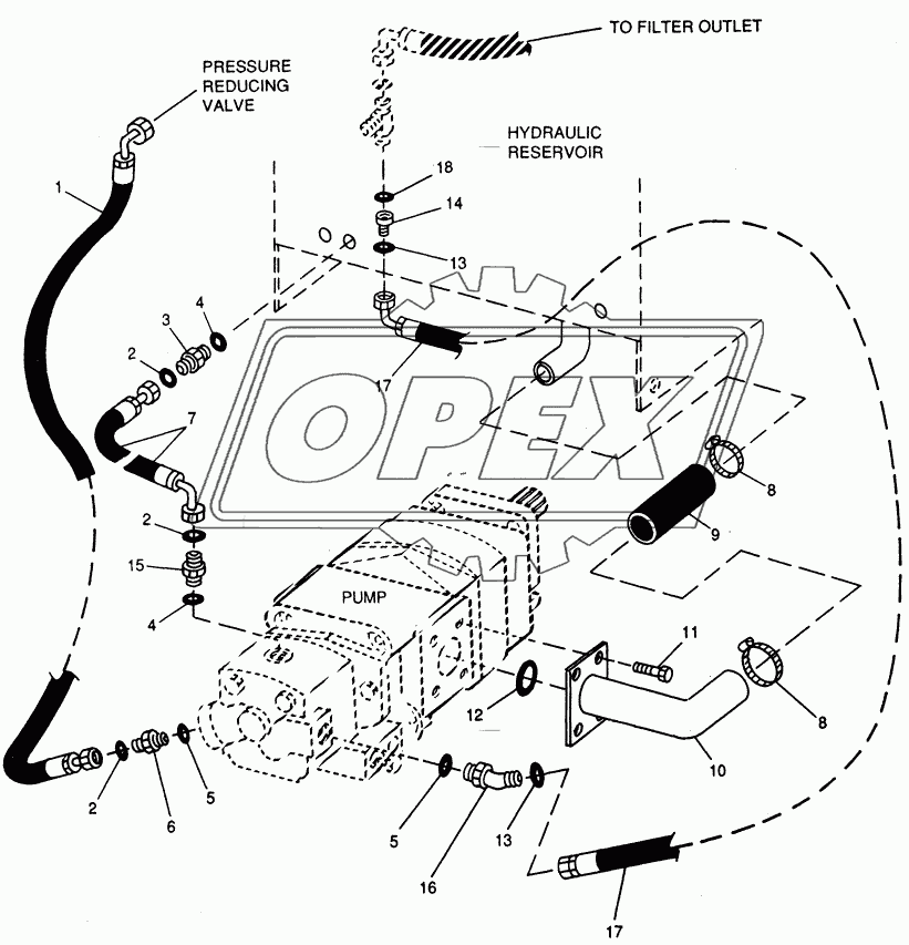 HYDRAULIC SYSTEM - HYDRAULIC PUMP HOSES AND FITTINGS 1