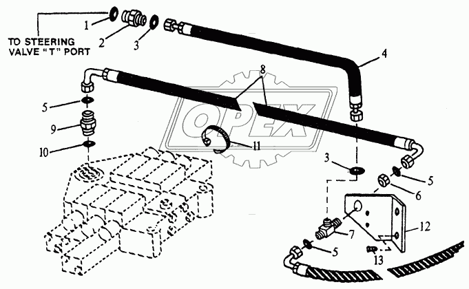 HYDRAULIC SYSTEM - LOADER CONTROL VALVE AND STEERING VALVE HOSES