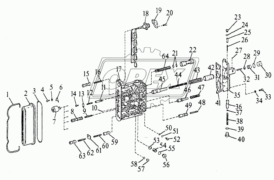 GEAR, SHAFTS, BEARINGS AND POWER SHIFT CLUTCH - GEARSHIFT SYSTEM (CONTROL VALVE)