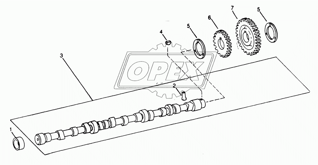 CAMSHAFT AND VALVE ACTUATING MEANS - CAMSHAFT AND GEAR