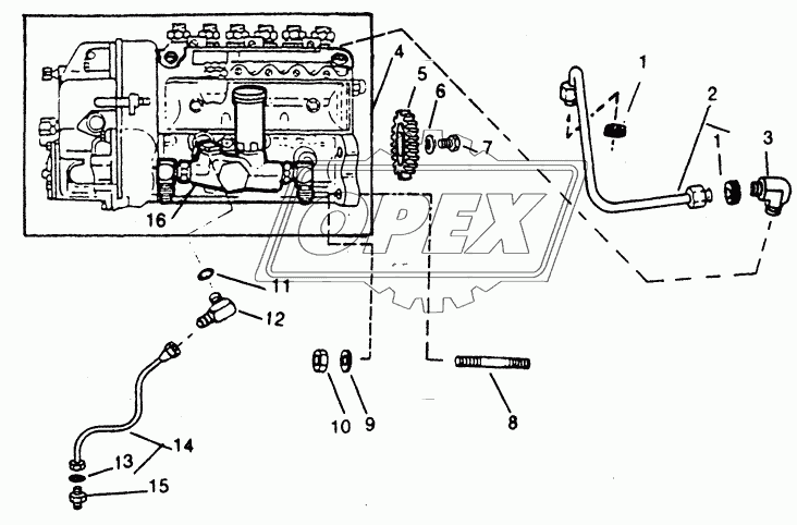 FUEL INJECTION PUMP AND LUBE PIPES