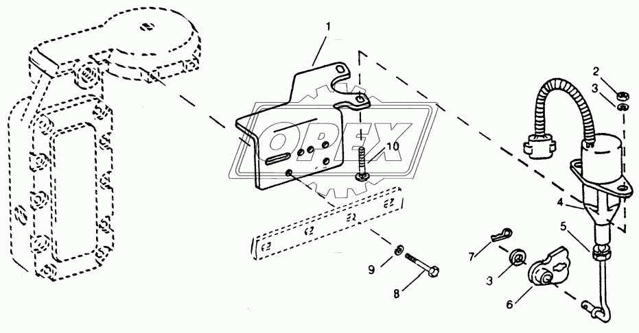 FUEL INJECTION SYSTEM - FUEL SHUT-OFF BRACKET AND ELECTRIC SHUT-OFF SOLENOID
