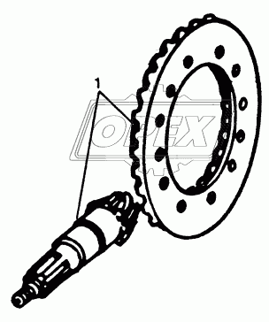 DIFFERENTIAL OR BEVEL DRIVE - SPIRAL BEVEL INPUT PINION AND RING GEAR SET (RE35711)(OC-3)