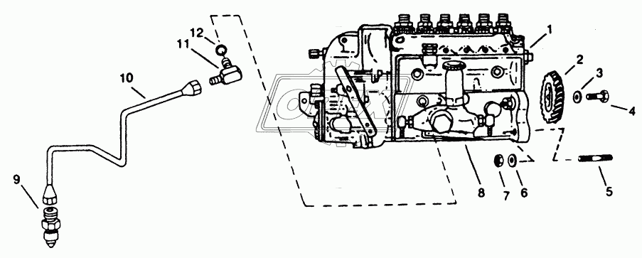 FUEL INJECTION SYSTEM - FUEL INJECTION PUMP AND LUBE LINES (ENGINE SERIAL NO.-101062)