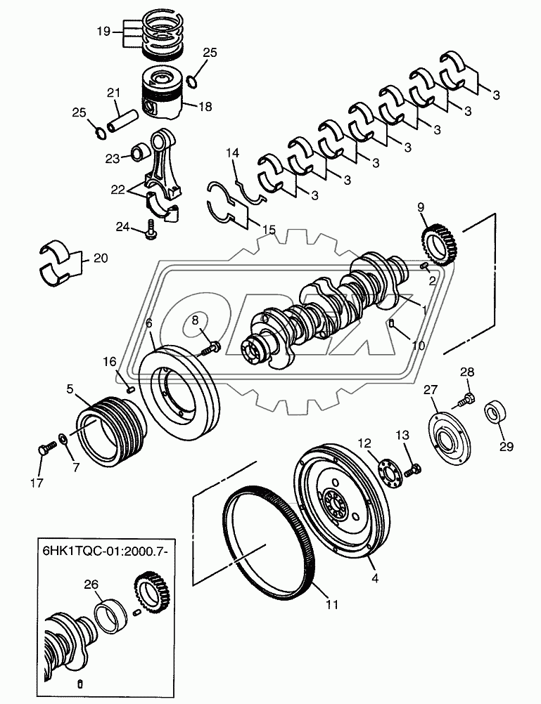 PISTON, CRANKSHAFT & FLYWHEEL