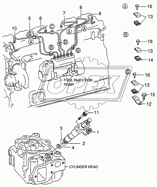 FUEL PIPING & NOZZLE (-305085)