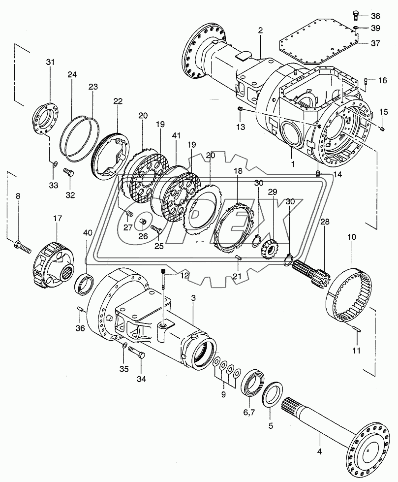 DRIVE AXLE (FRONT) (1/2) (LX190-7)