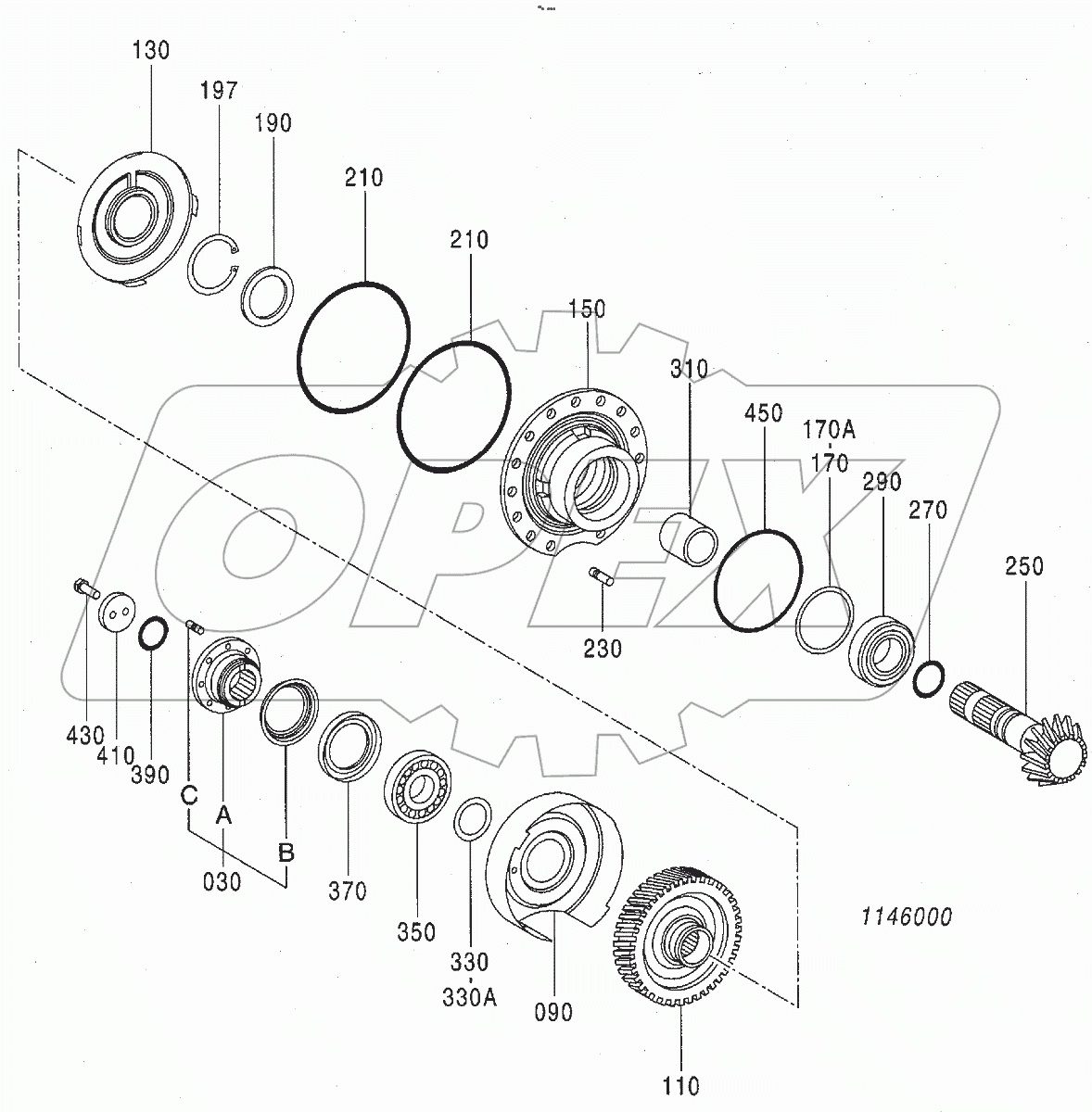  AXLE, REAR (6/12) (WIDE)