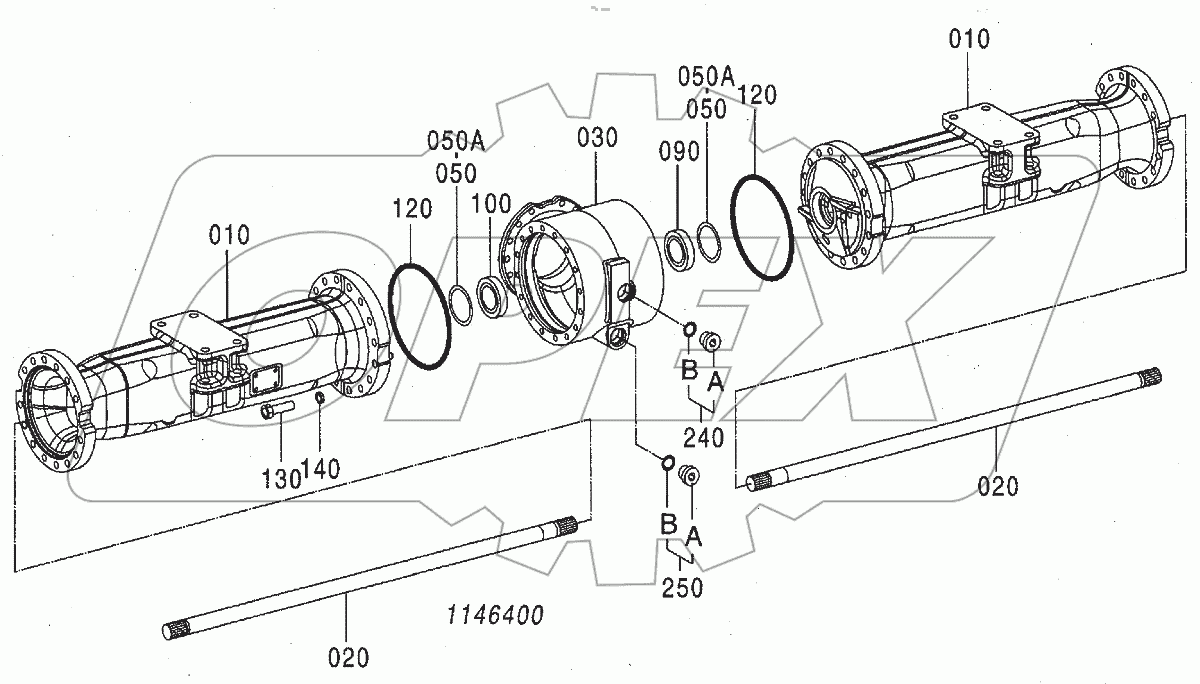  AXLE, REAR (10/12) (WIDE)