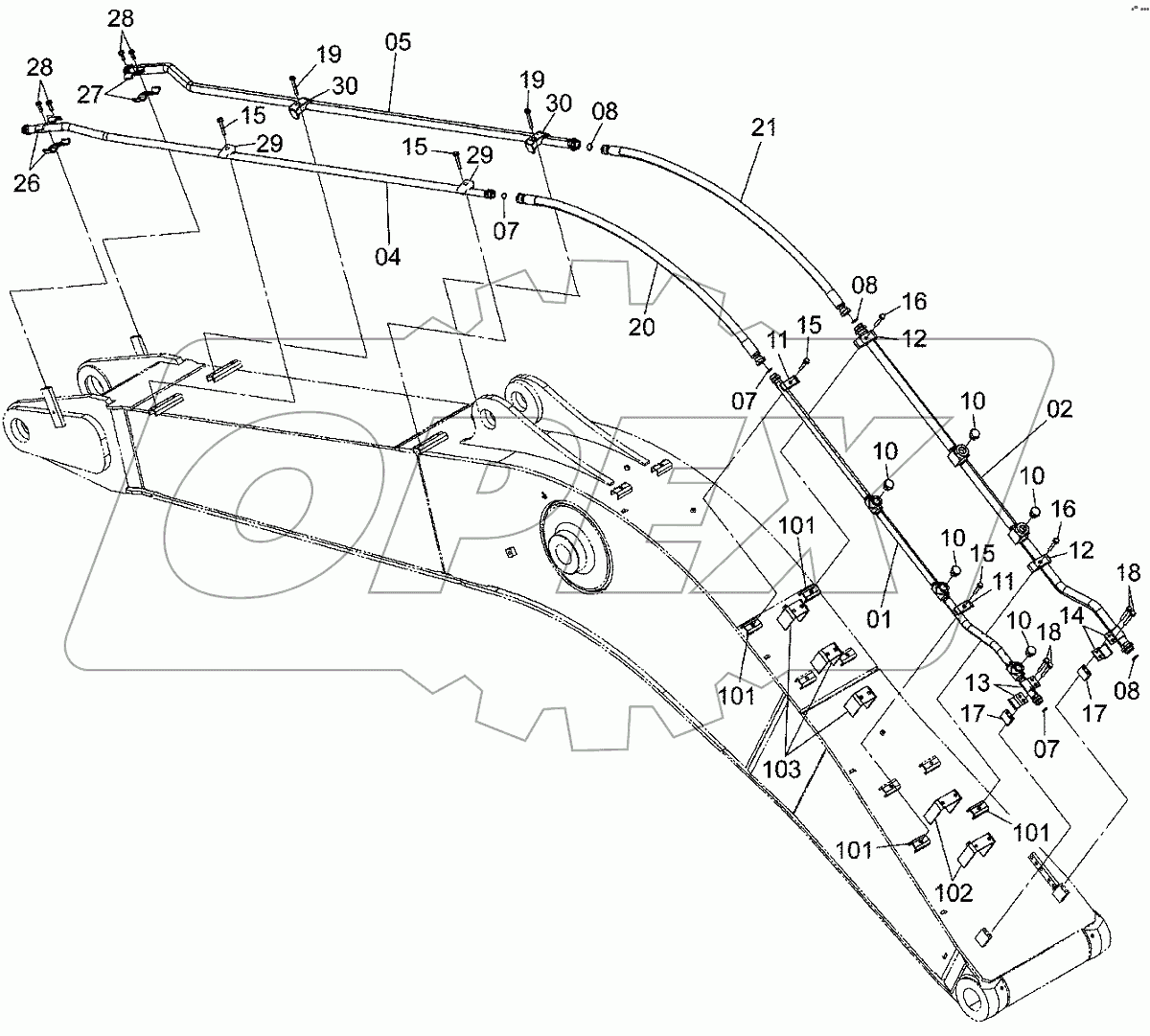  BREAKER, CRUSHER PIPING (BOOM)