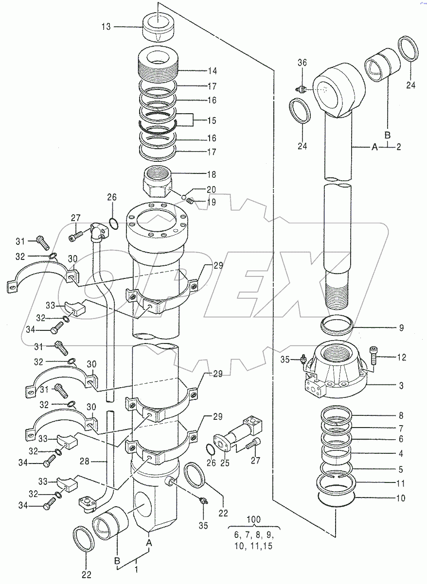  CYL., BUCKET(BE ARM)