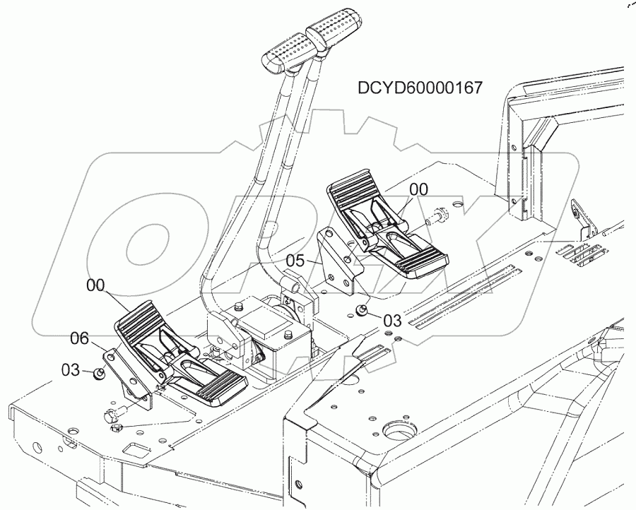  TRAVEL PEDAL, S/N: 030002-