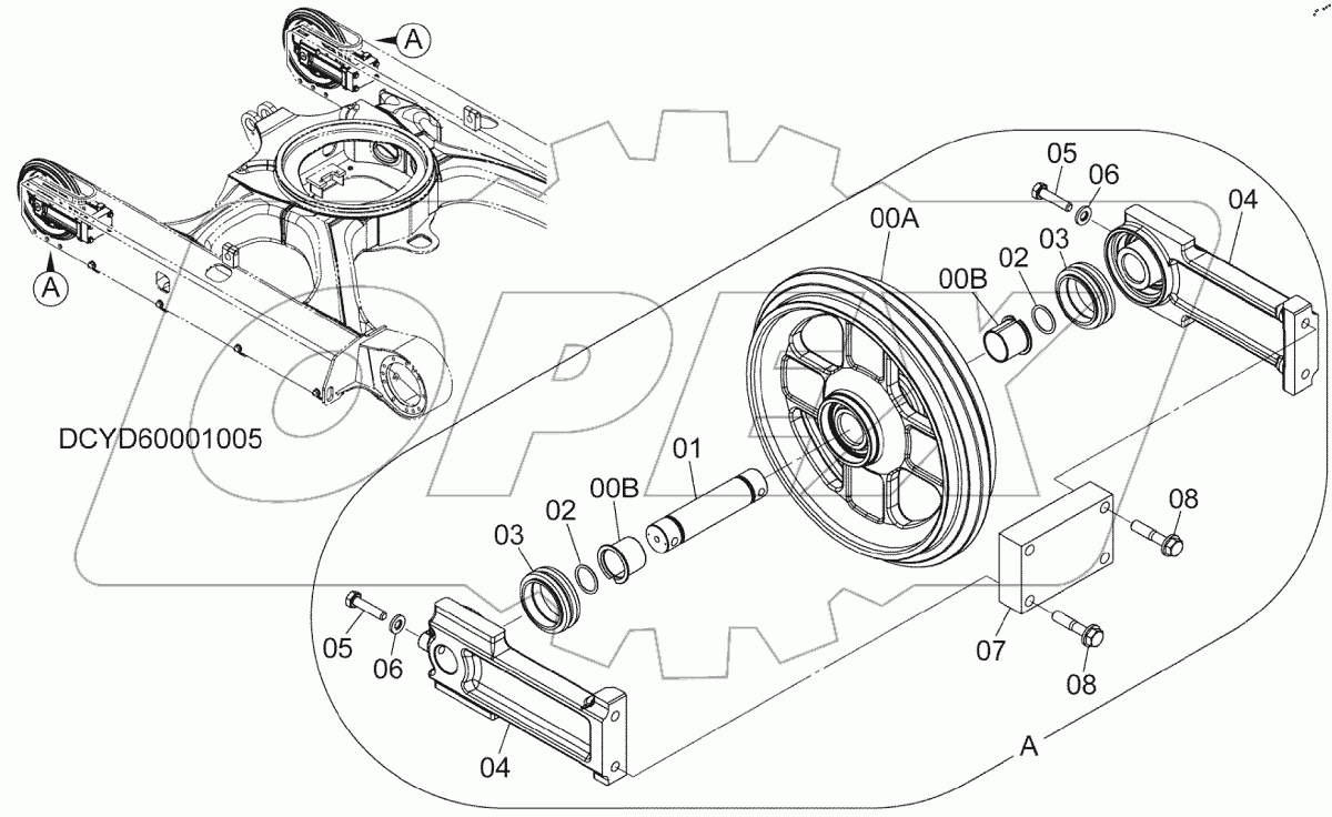  FRONT IDLER, S/N: 030002-