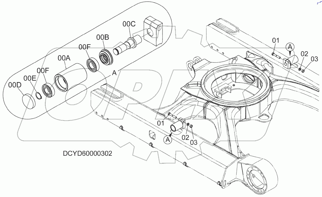  UPPER ROLLER, S/N: 030002-