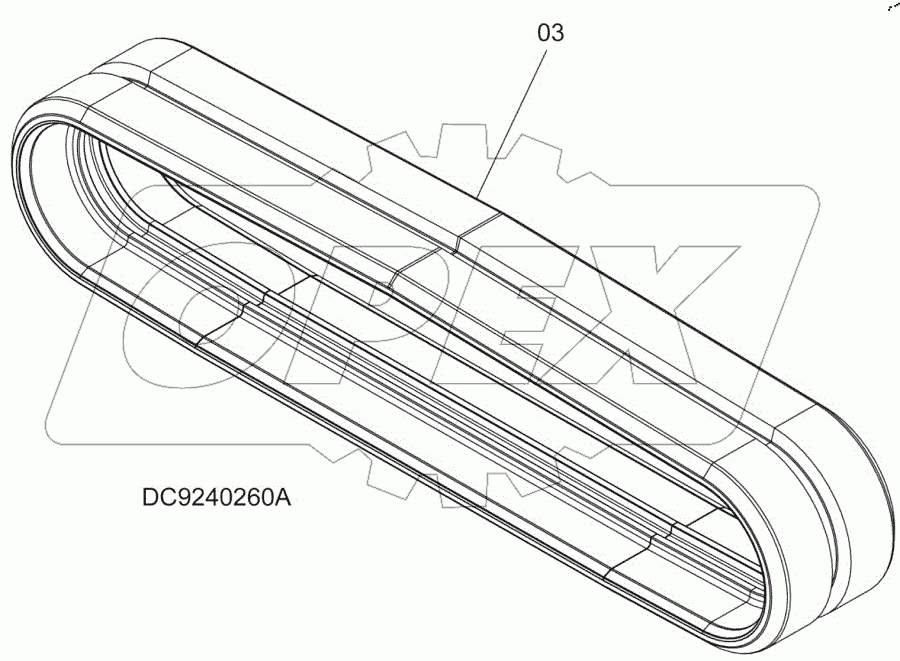  RUBBER CRAWLER, S/N: 030002-