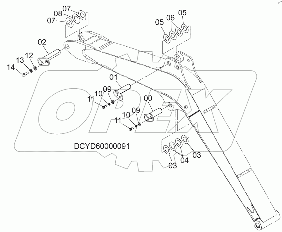  BOOM PARTS, S/N: 030002-