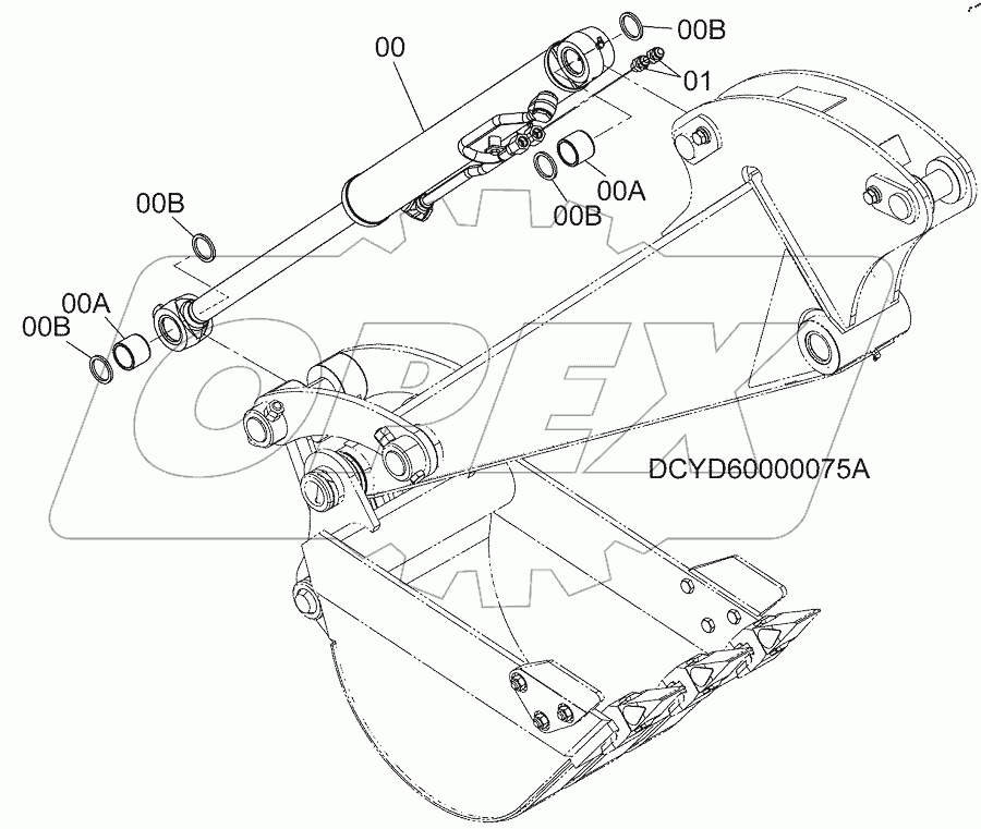  BUCKET CYLINDER, S/N: 030002-