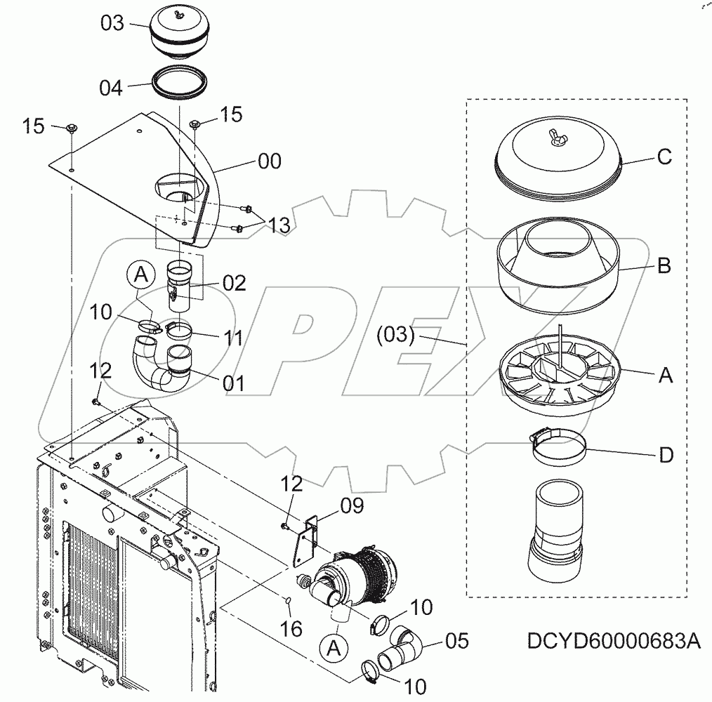  PRE-CLEANER, S/N: 030002-