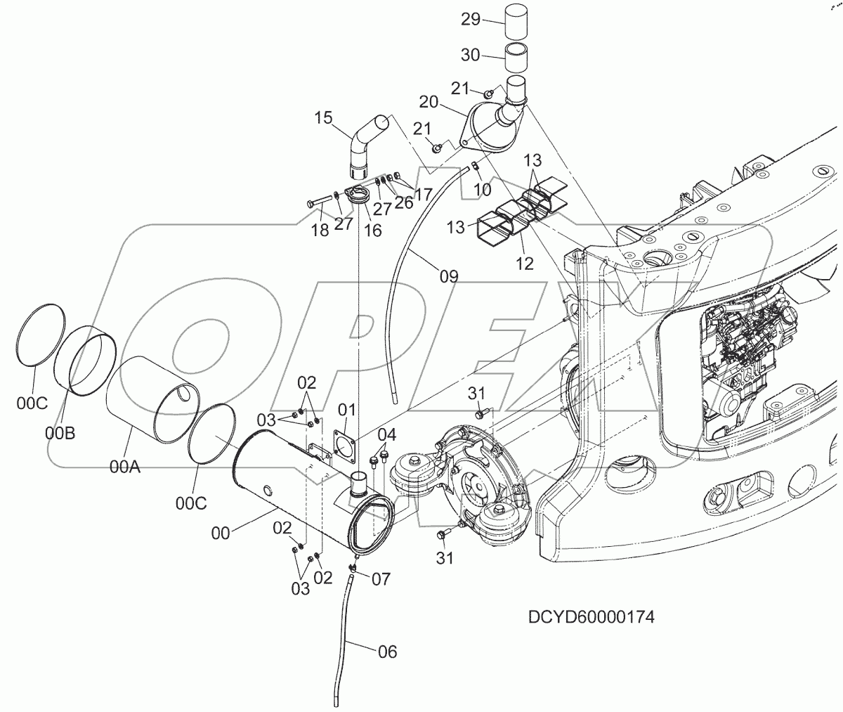  UPWARD MUFFLER, S/N: 030002-