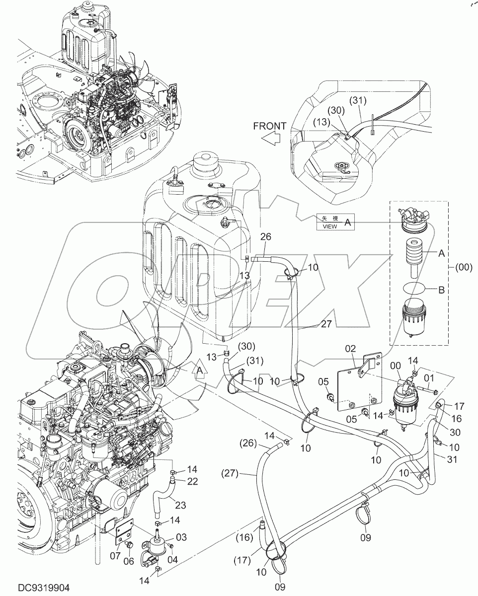  FUEL PIPING, S/N: 030002-