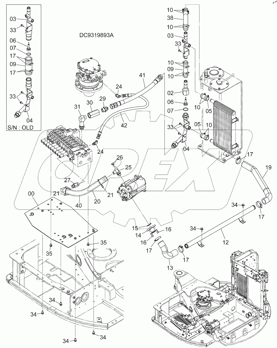  HYDRAULIC PIPING, S/N: 030002-