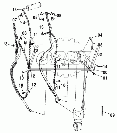 AUTO. LUBRICATE PIPING (2.81M ARM)