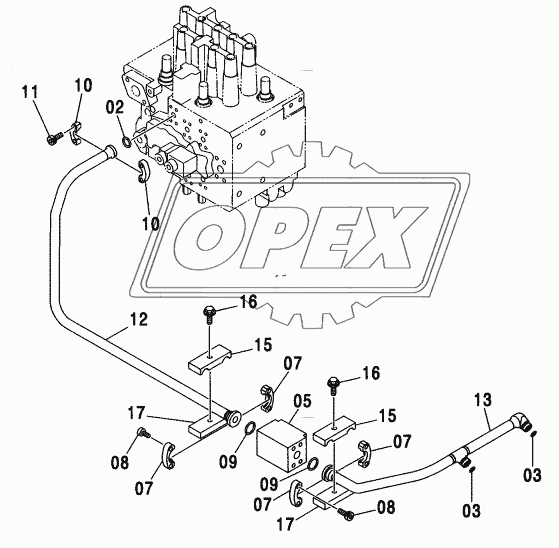 BOOM BOTTOM PIPING (OFFSET BOOM)