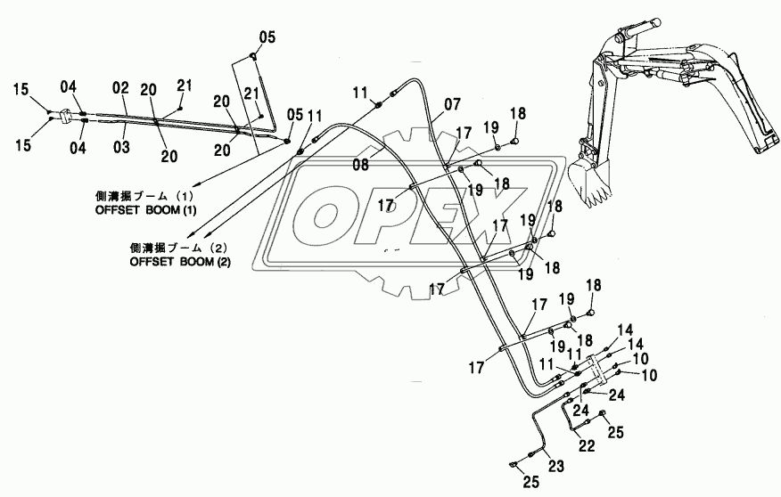 LUBRICATE PIPING (OFFSET BOOM)